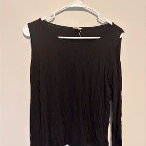 Elegant Black Women's Long Sleeve top - Size Medium